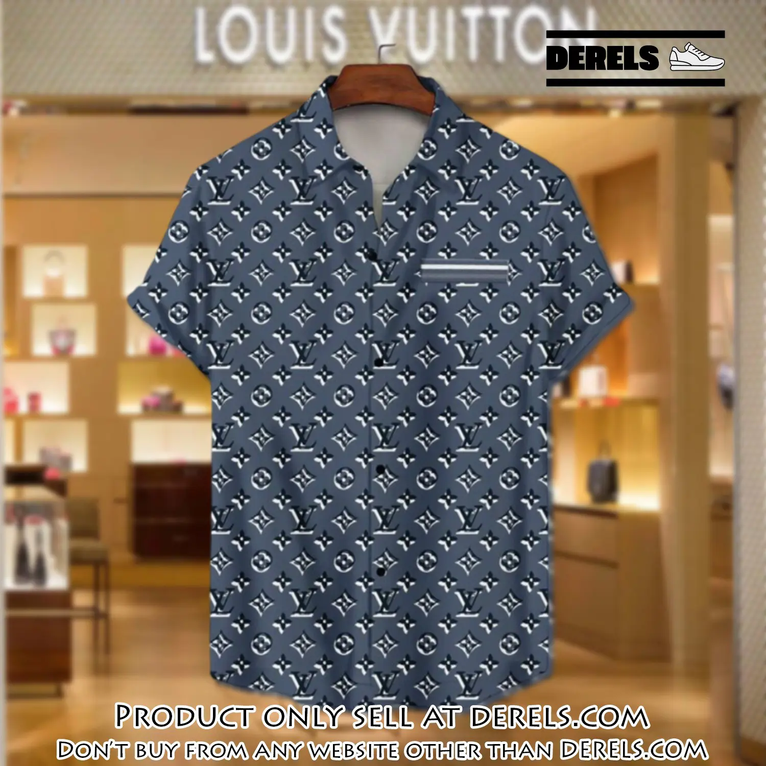 Lv louis vuitton luxury hawaiian shirt & short set lhs1200 dr1608674